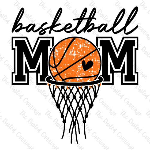 Basketball Mom with Hoop Long Sleeve T-Shirt ((Customizable))