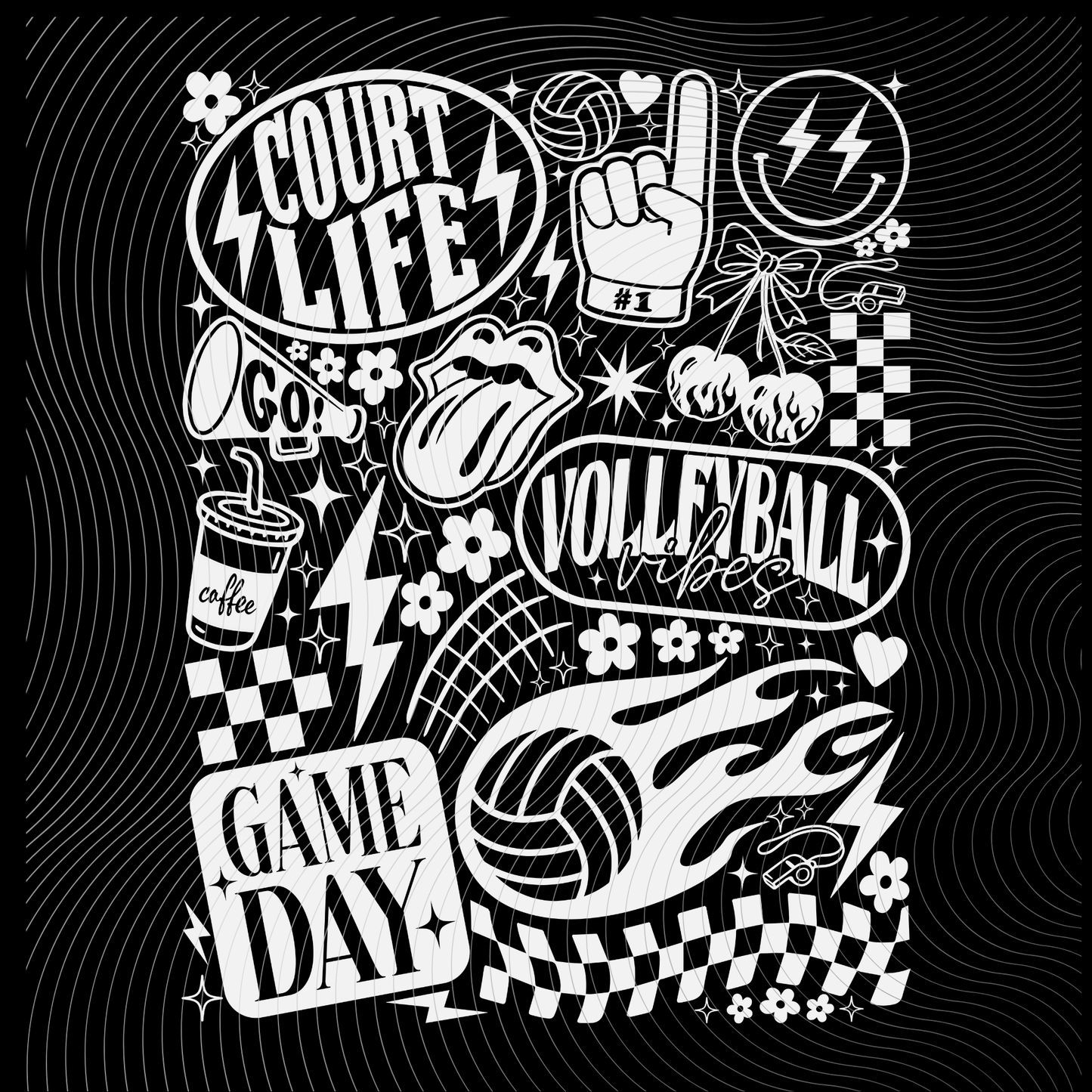 Youth All Things Volleyball Tee in Black or White Design ((Customizable))