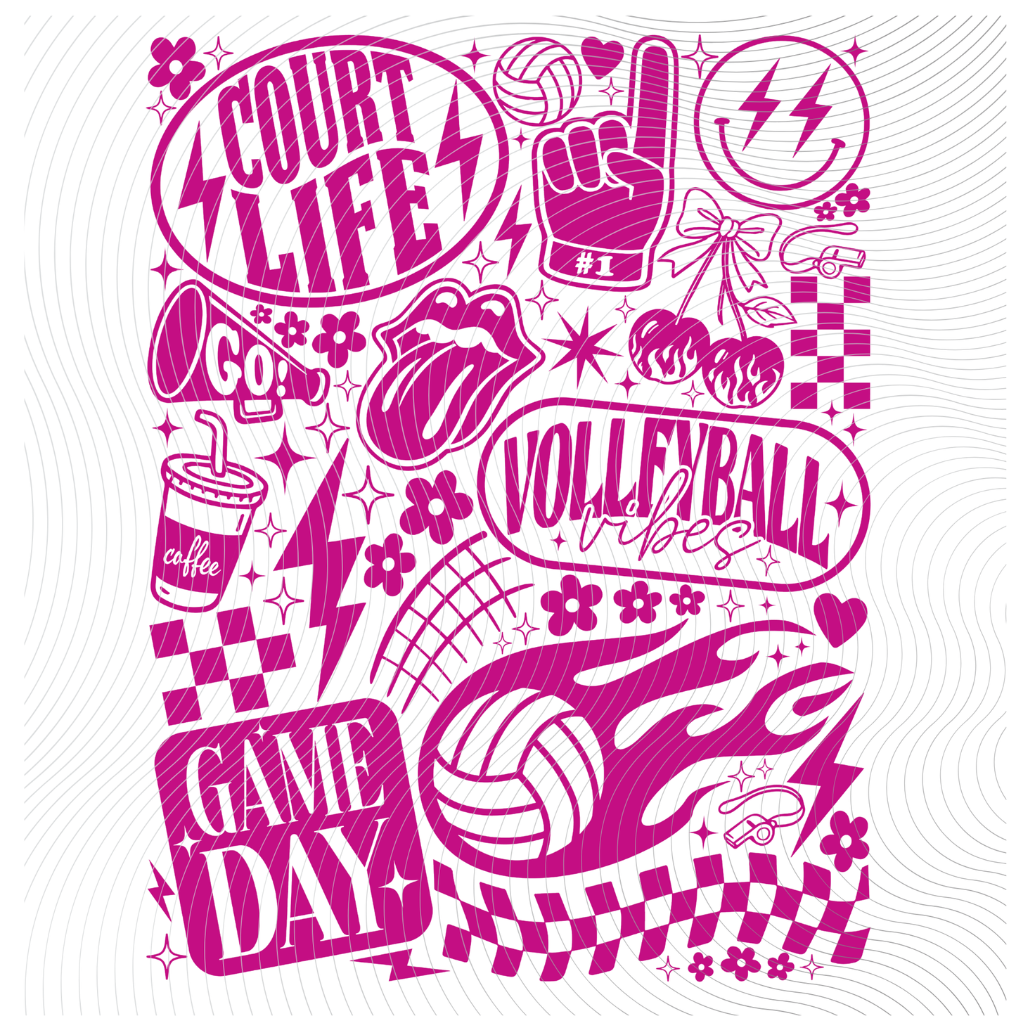 All Things Volleyball Tee in a Brown, Pink or Navy Design ((Customizable))