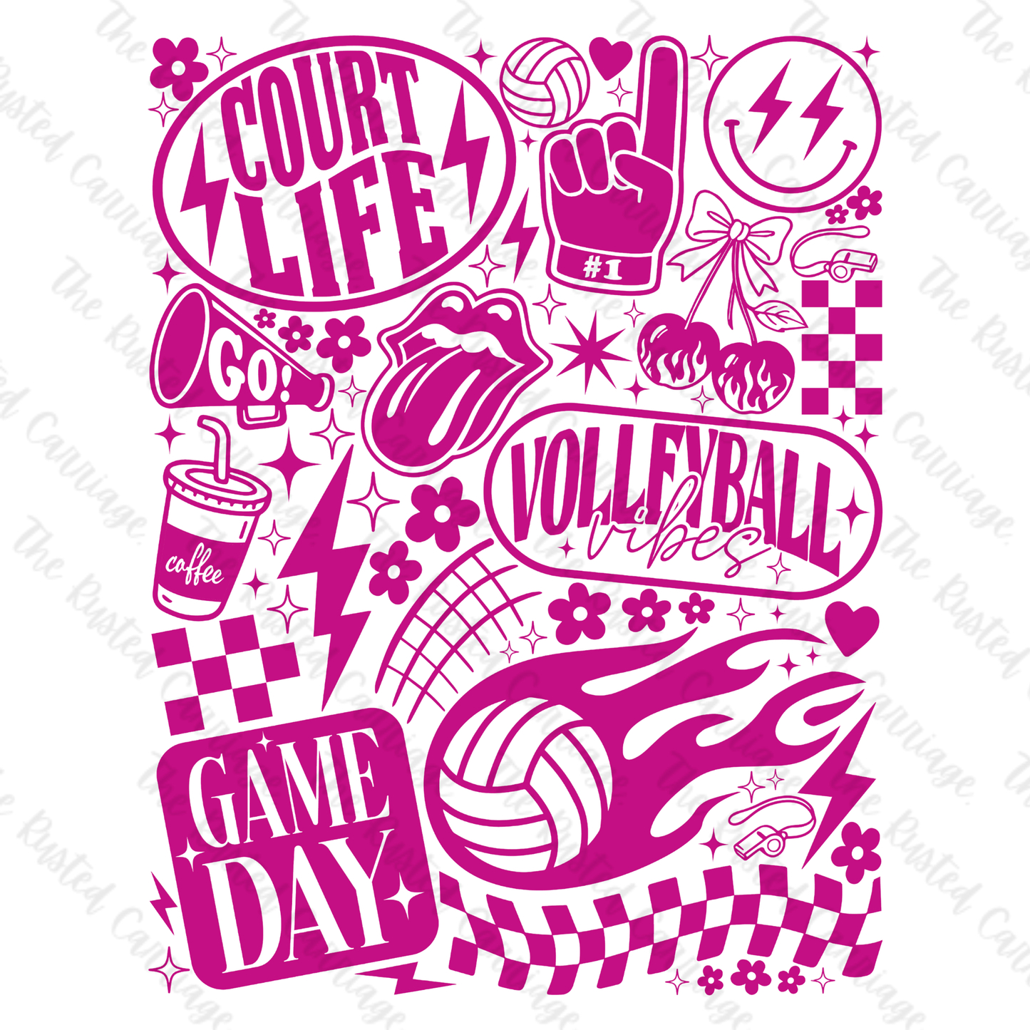 All Things Volleyball Tee in a Brown, Pink or Navy Design ((Customizable))