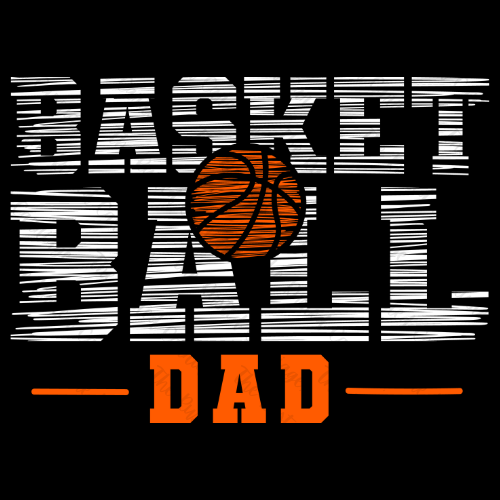 Strikethrough Basketball Dad Quarter Zip Sweater in White & Orange Design - Add a Buckaroo to Chest or Sleeve ((Customizable))