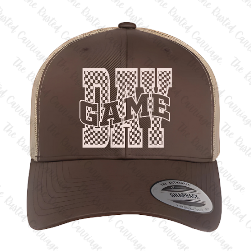 Brown & White Adult Unisex Hat - Pick Your Football Design & Hat Style: Flat or Curved Brim ((Customizable))