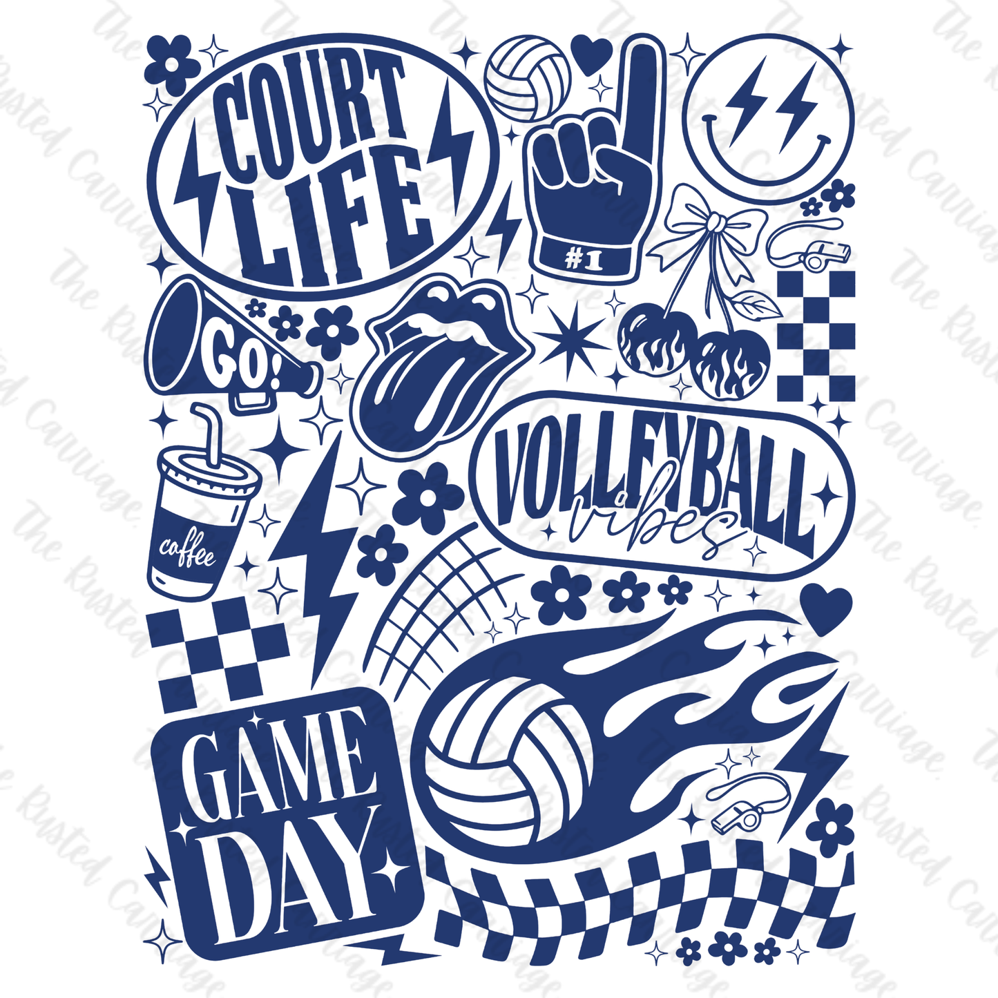 All Things Volleyball Tee in a Brown, Pink or Navy Design ((Customizable))