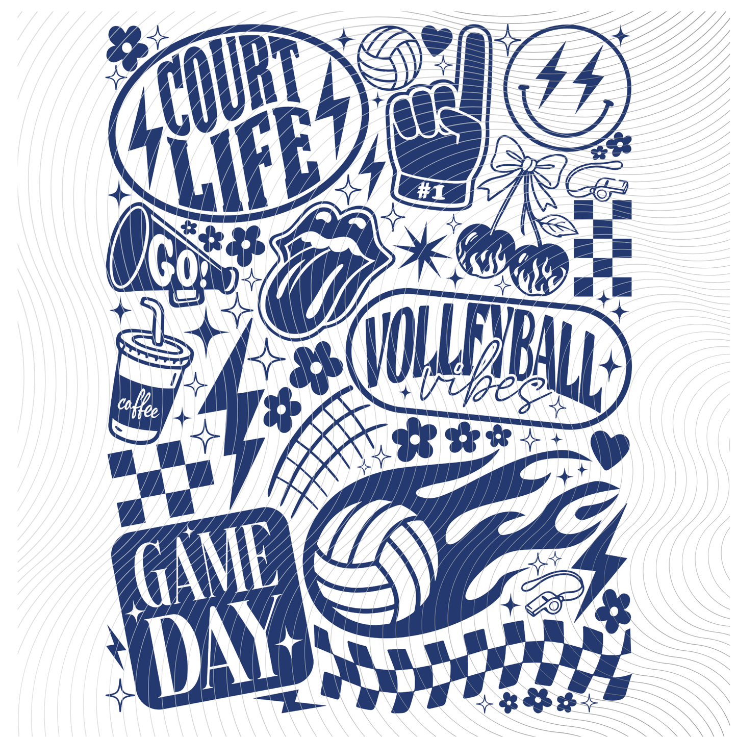 All Things Volleyball Tee in a Brown, Pink or Navy Design ((Customizable))