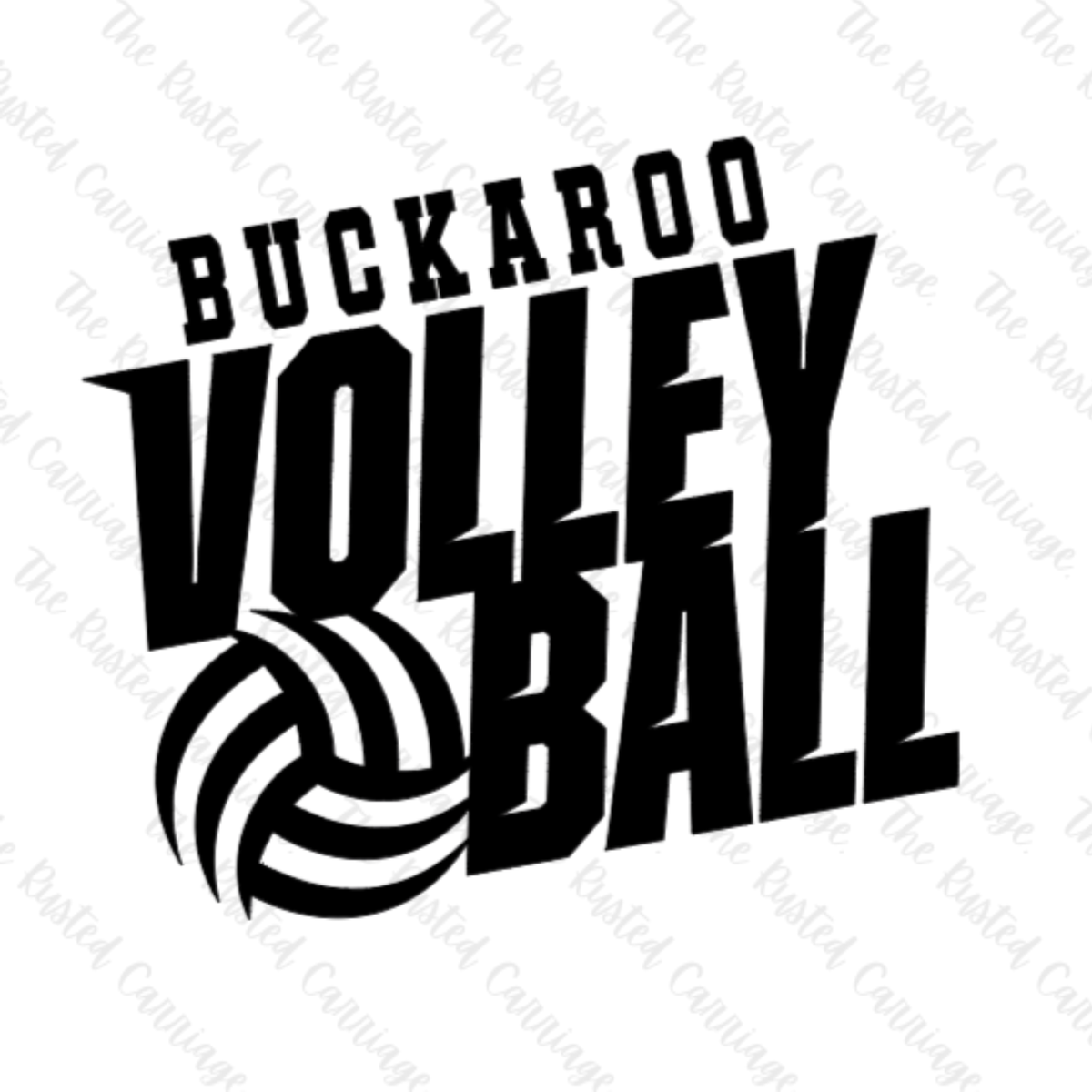 Tilted Volleyball Design Tee in Orange or Black Design ((Customizable))