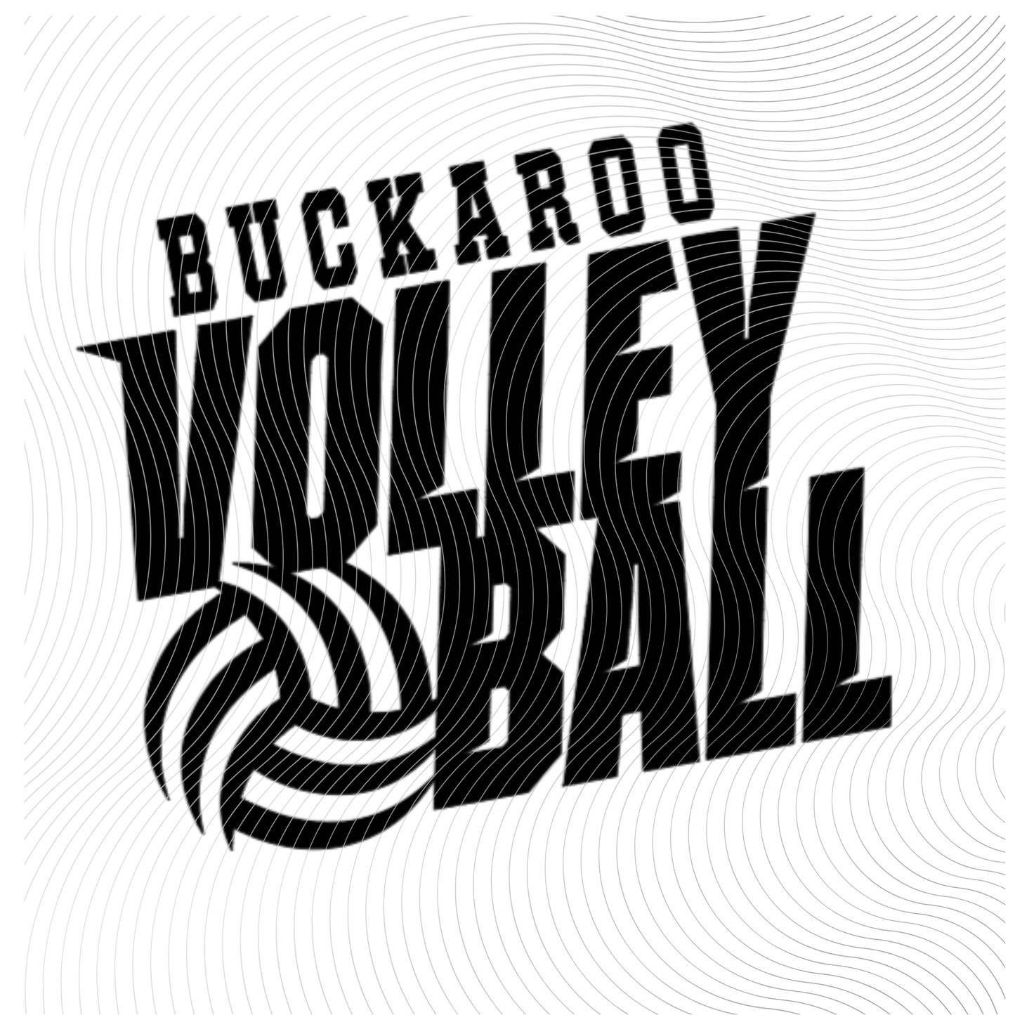 Youth Tilted Buckaroo Volleyball Design Tee in Orange or Black Design ((Customizable))