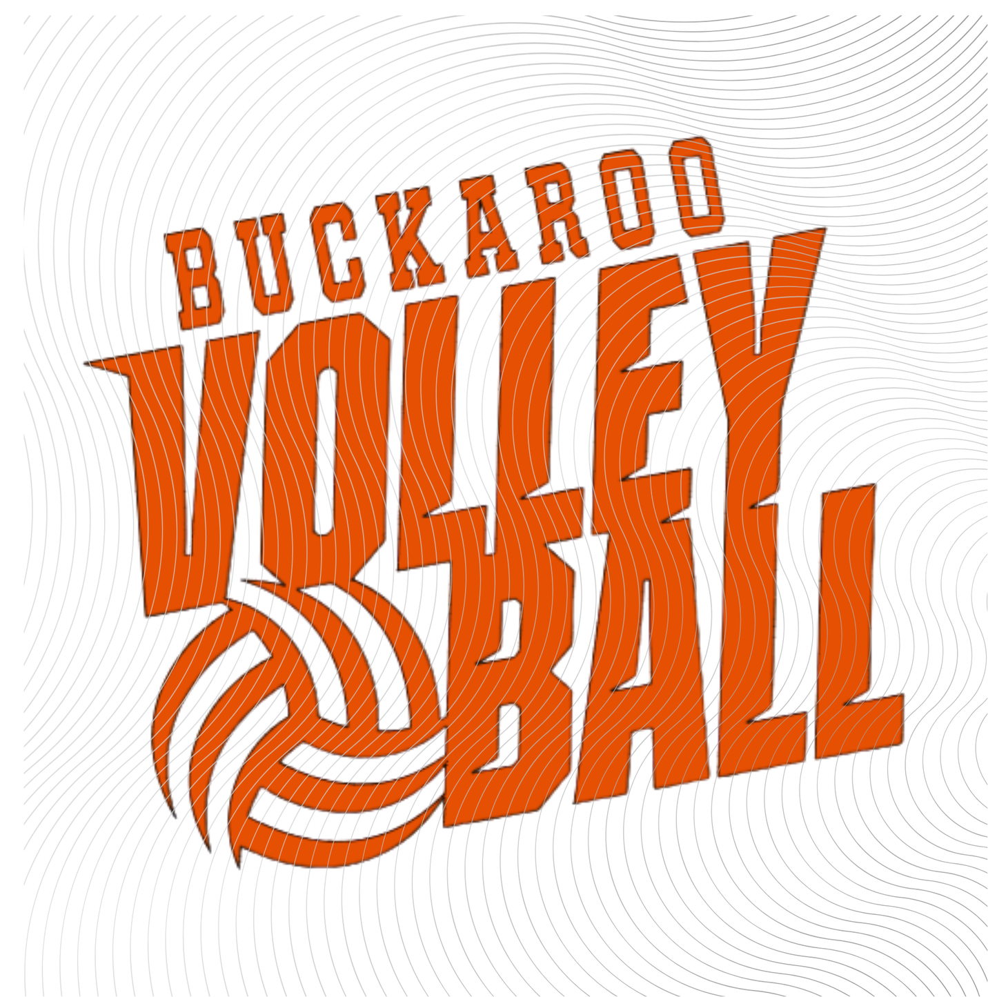 Youth Tilted Buckaroo Volleyball Design Tee in Orange or Black Design ((Customizable))