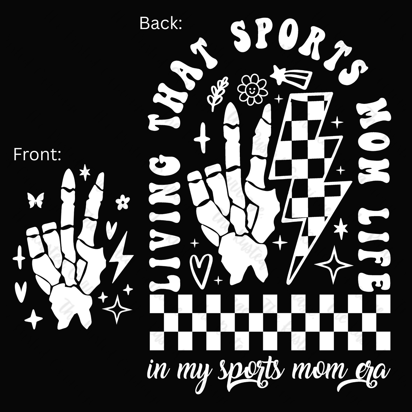 Living That Sports Mom Life- WHITE Arch Design ((Customizable))