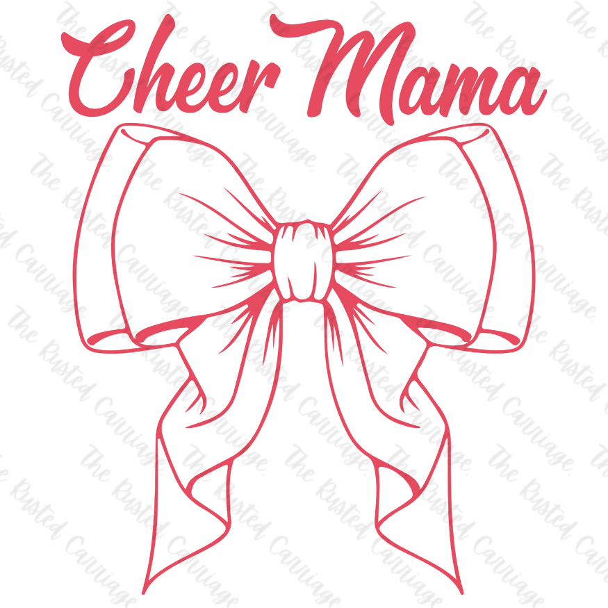Pink Cheer Mama with Bow -Front Back Design ((Customizable))
