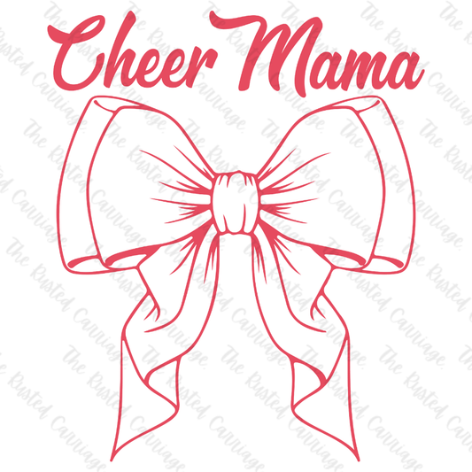 Pink Cheer Mama with Bow -Front Back Design ((Customizable))