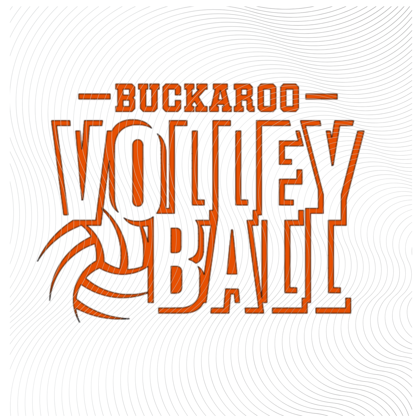 Buckaroo Volleyball Outline Tee in Orange, Black or White designs ((Customizable))