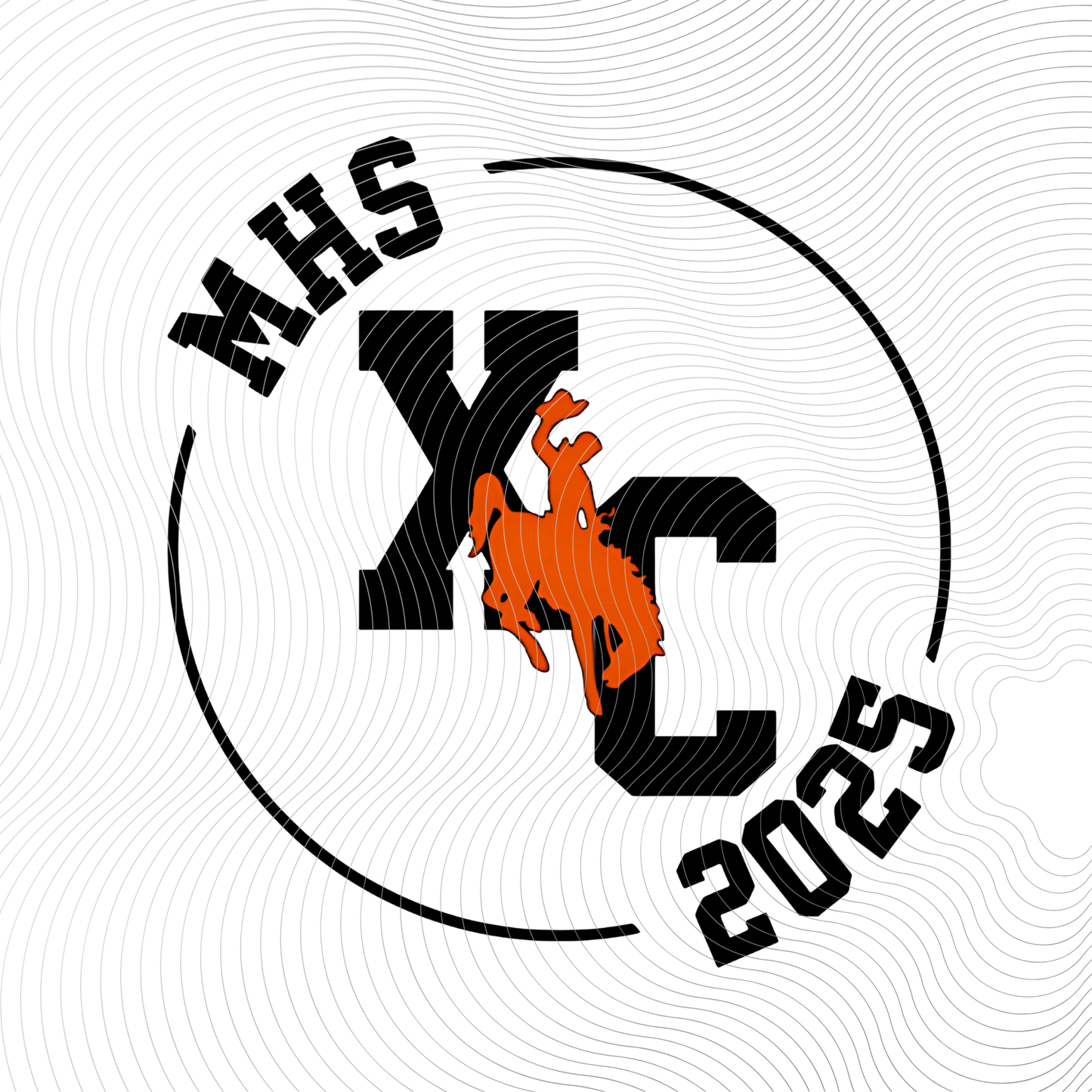 Cross Country Circle Design with Mascot Tee ((Customizable))