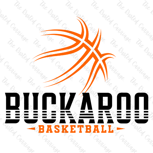 Buckaroo Basketball Tee Choose Orange/Black or Orange/White Design ((Customizable))