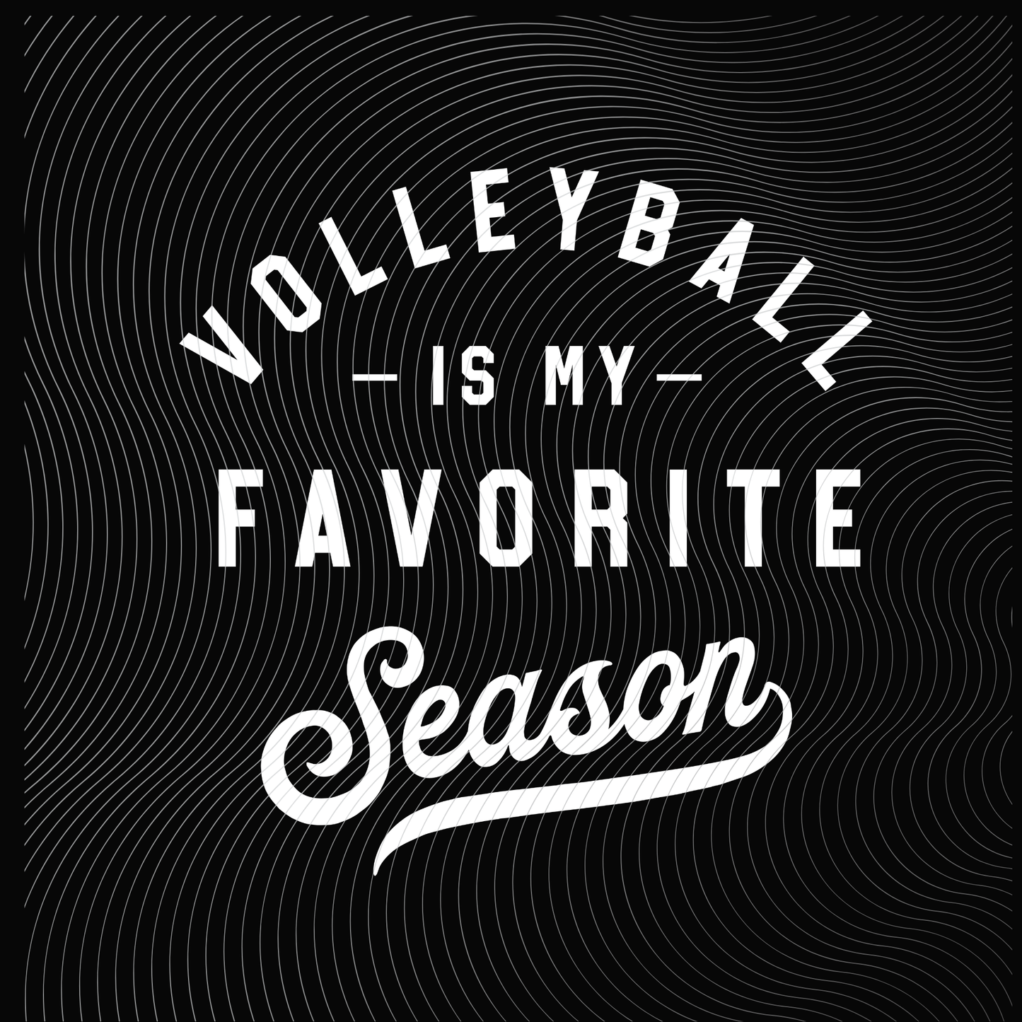 Volleyball Is My Favorite Season in a Distressed White or Black or Regular White or Black Design((Customizable))