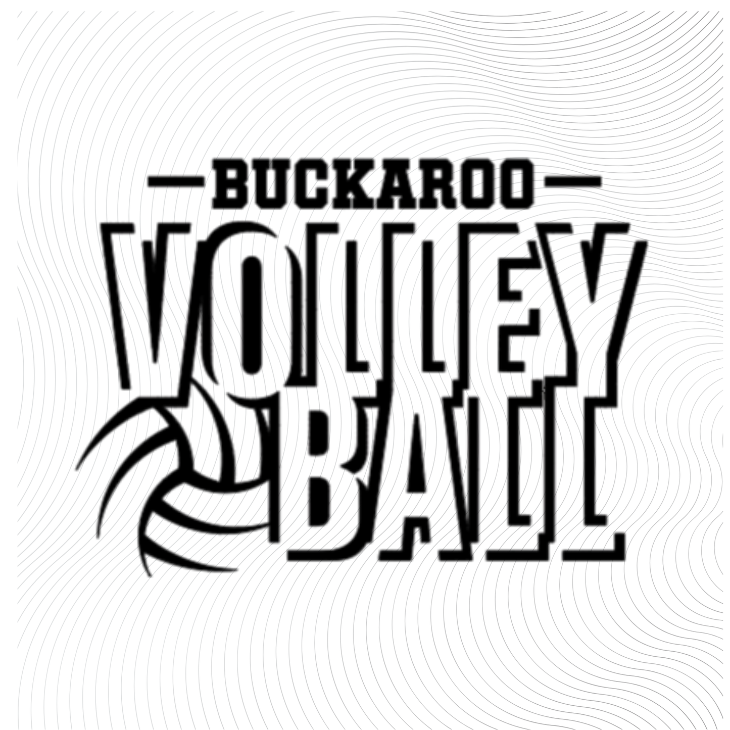Buckaroo Volleyball Outline Tee in Orange, Black or White designs ((Customizable))