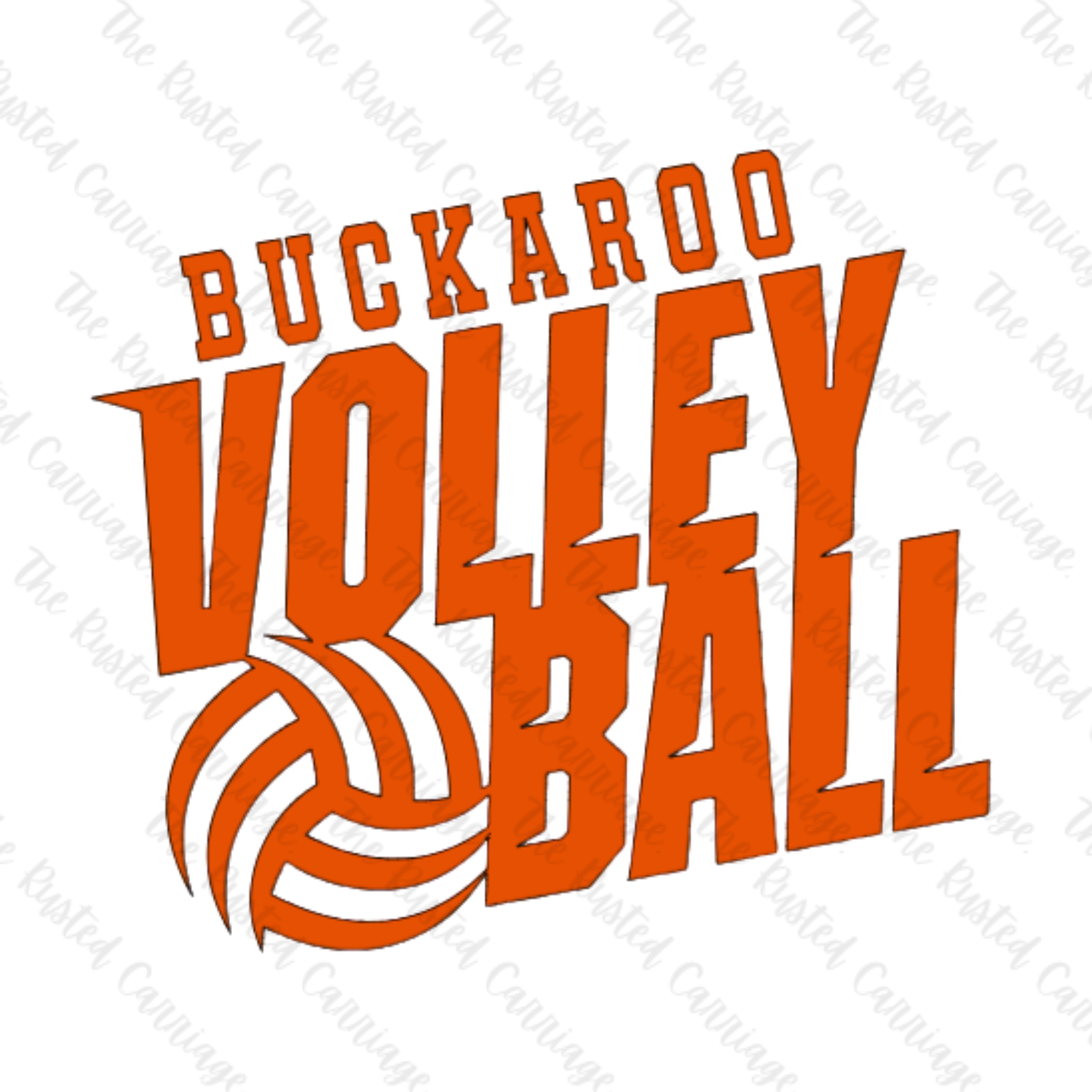 Tilted Volleyball Design Tee in Orange or Black Design ((Customizable))