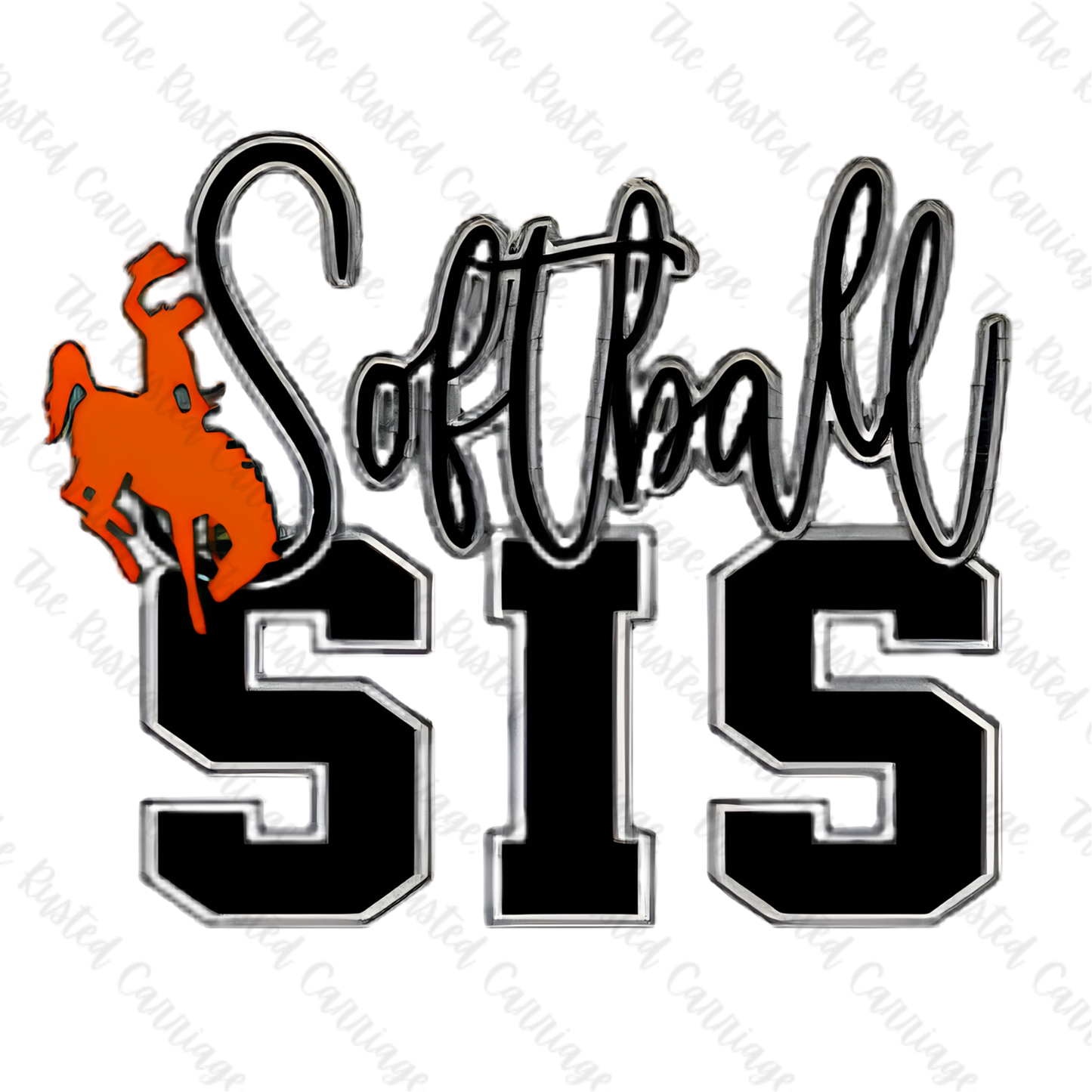 Softball Sis Front/Back Design ((Customizable))