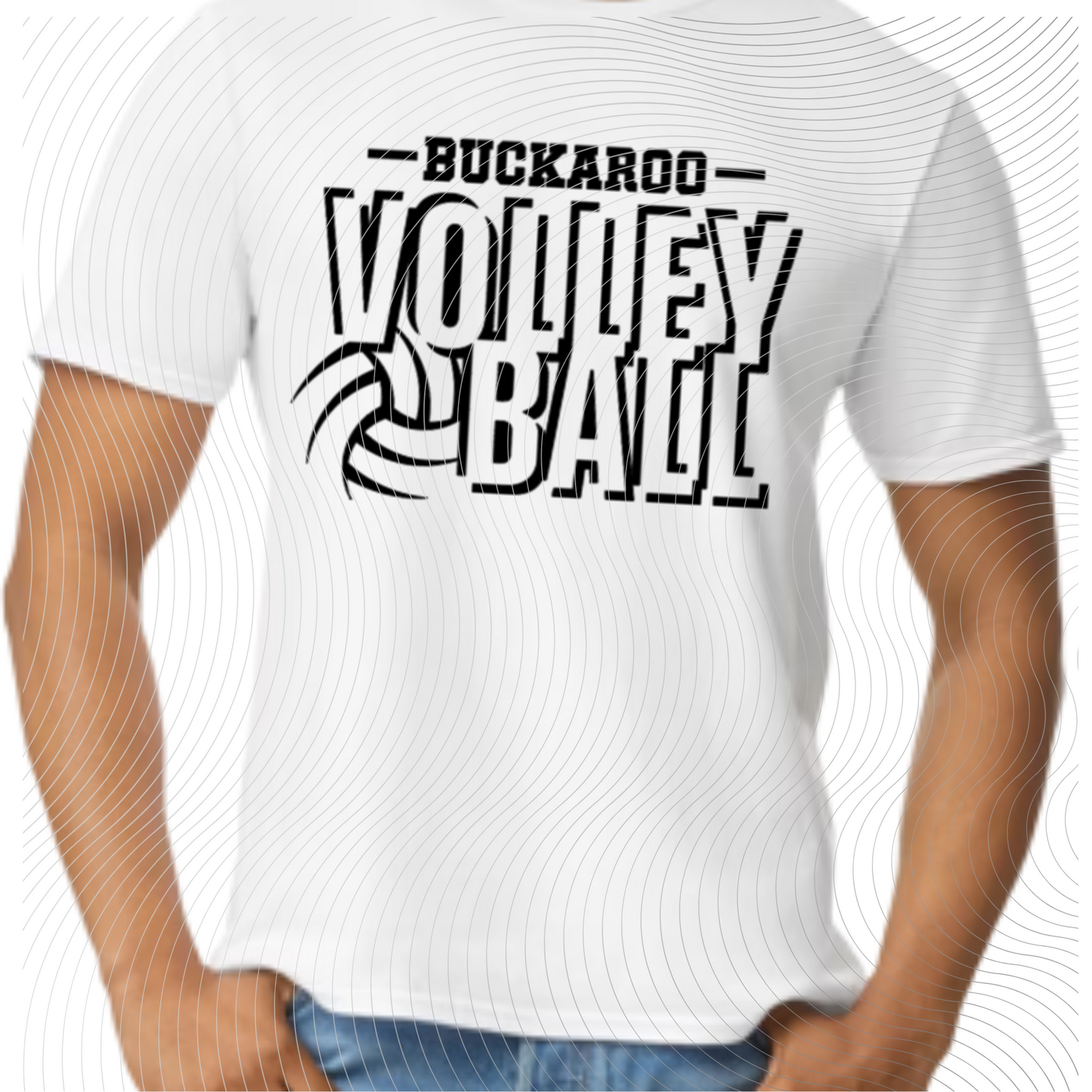 Buckaroo Volleyball Outline Tee in Orange, Black or White designs ((Customizable))