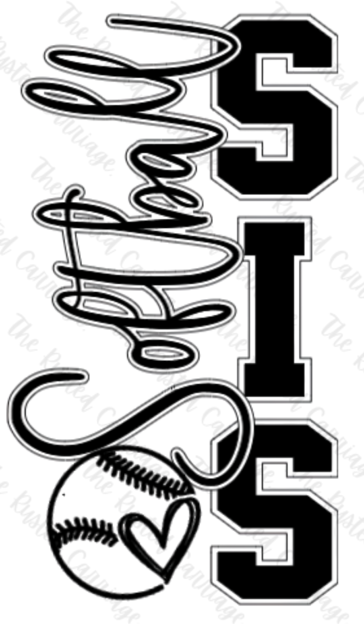 Softball Sis Front/Back Design ((Customizable))