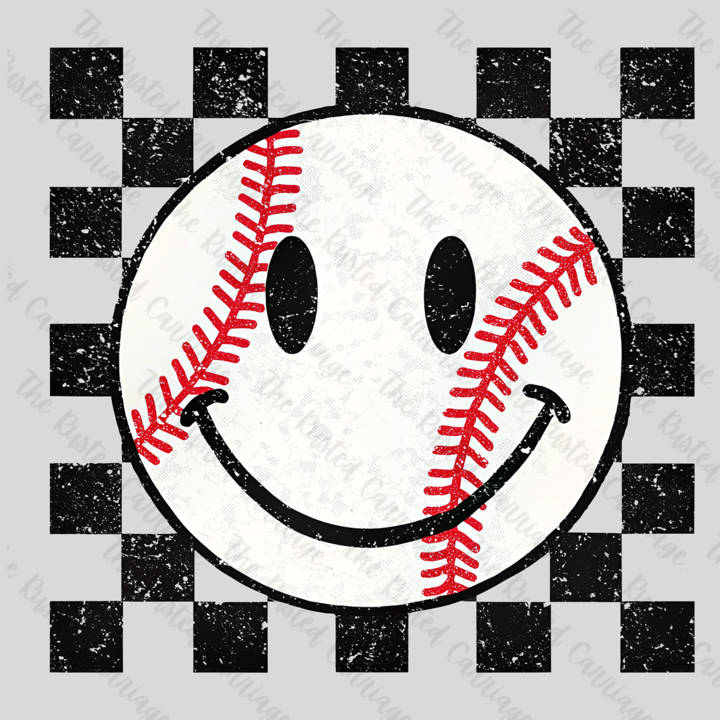 Checkered Retro Baseball Design ((Customizable))