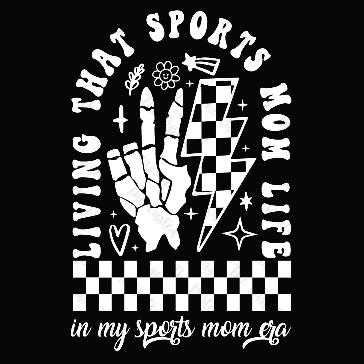 Living That Sports Mom Life- WHITE Arch Design ((Customizable))