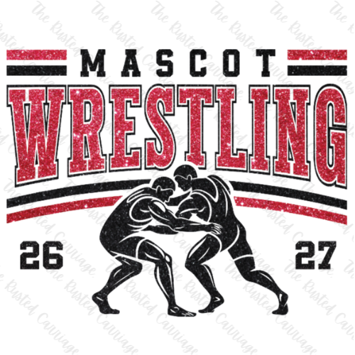 Glitter Mascot Wrestling- Red with Black or White Design ((Customizable))