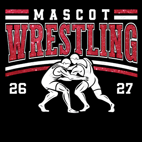 Glitter Mascot Wrestling- Red with Black or White Design ((Customizable))
