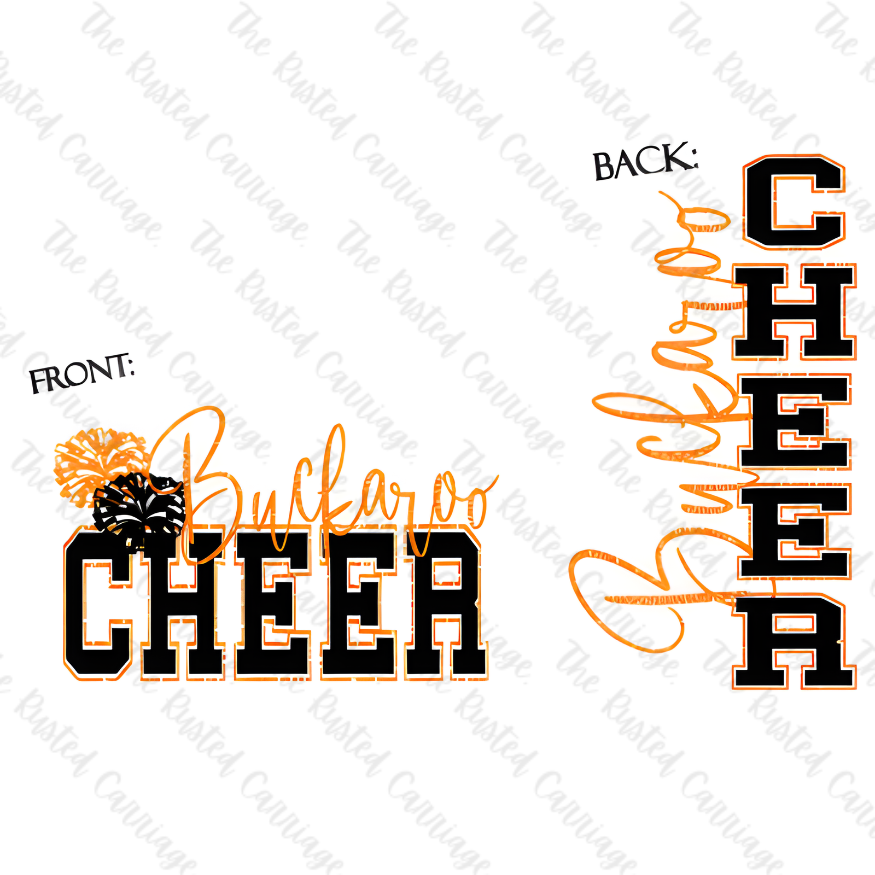 Buckaroo Cheer Glitter Design with Front and Back Design ((Customizable))