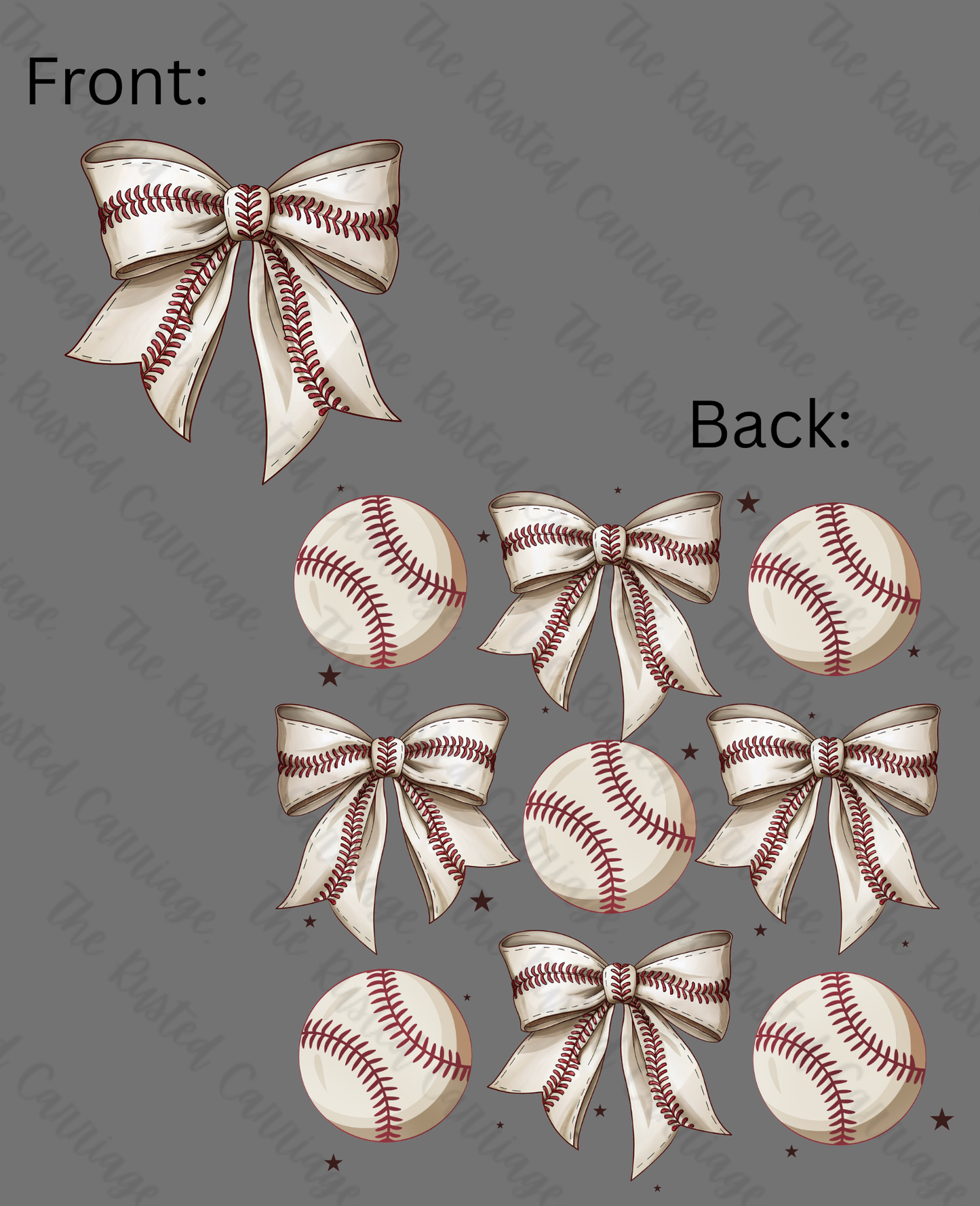 Simple Baseball & Bow Design ((Customizable))