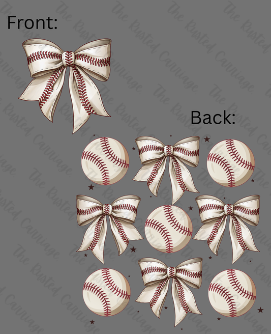 Simple Baseball & Bow Design ((Customizable))