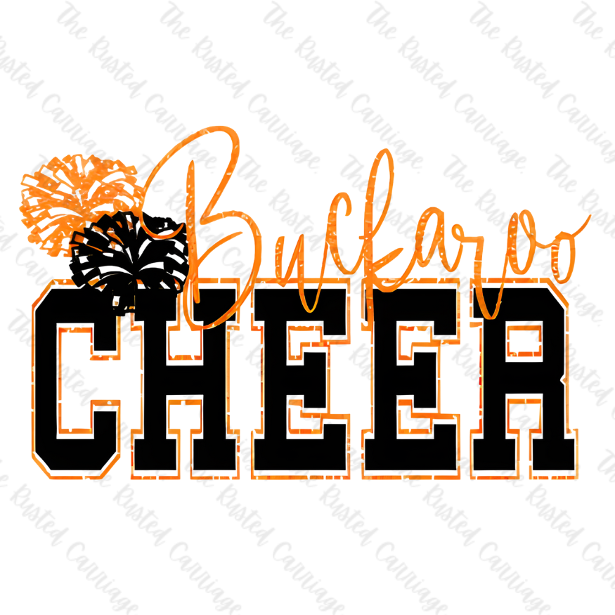 Buckaroo Cheer Glitter Design with Front and Back Design ((Customizable))
