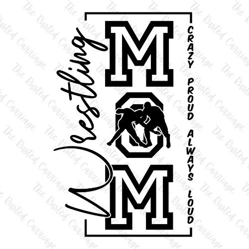 Wrestling Mom - Front Back BLACK Design ((Customizable))