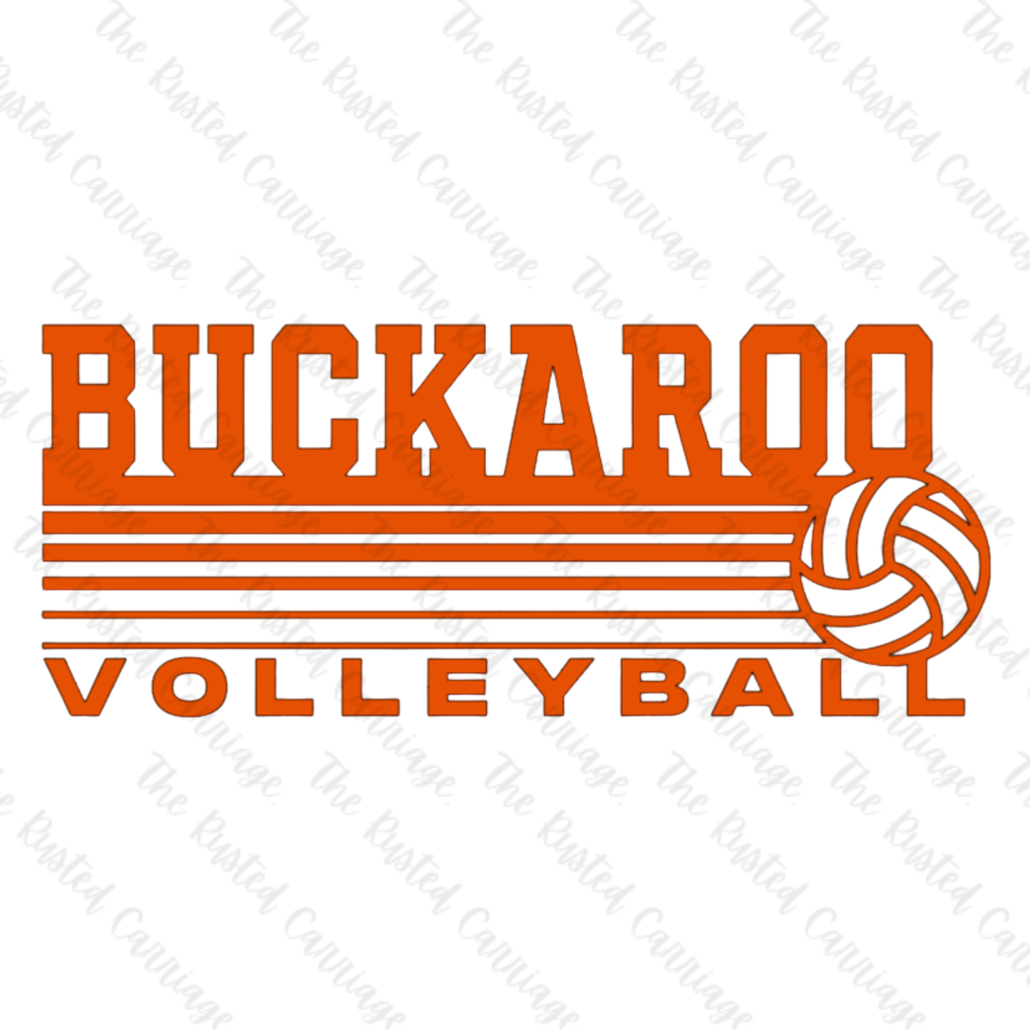 Buckaroo Volleyball Retro Design in Black, Orange, or White ((Customizable))
