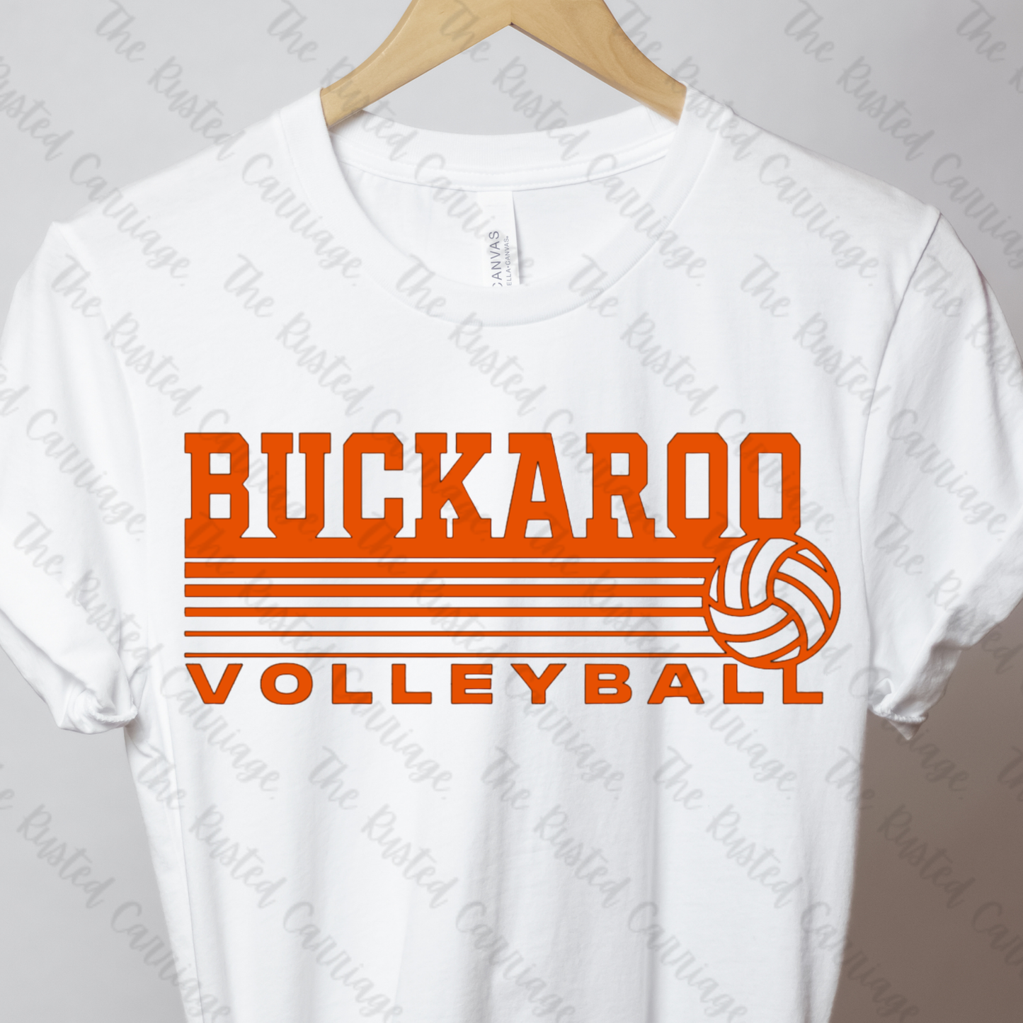 Buckaroo Volleyball Retro Design in Black, Orange, or White ((Customizable))