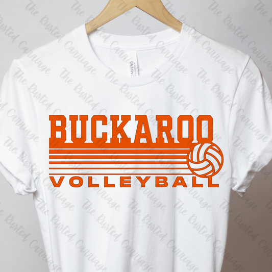 Buckaroo Volleyball Retro Design in Black, Orange, or White ((Customizable))