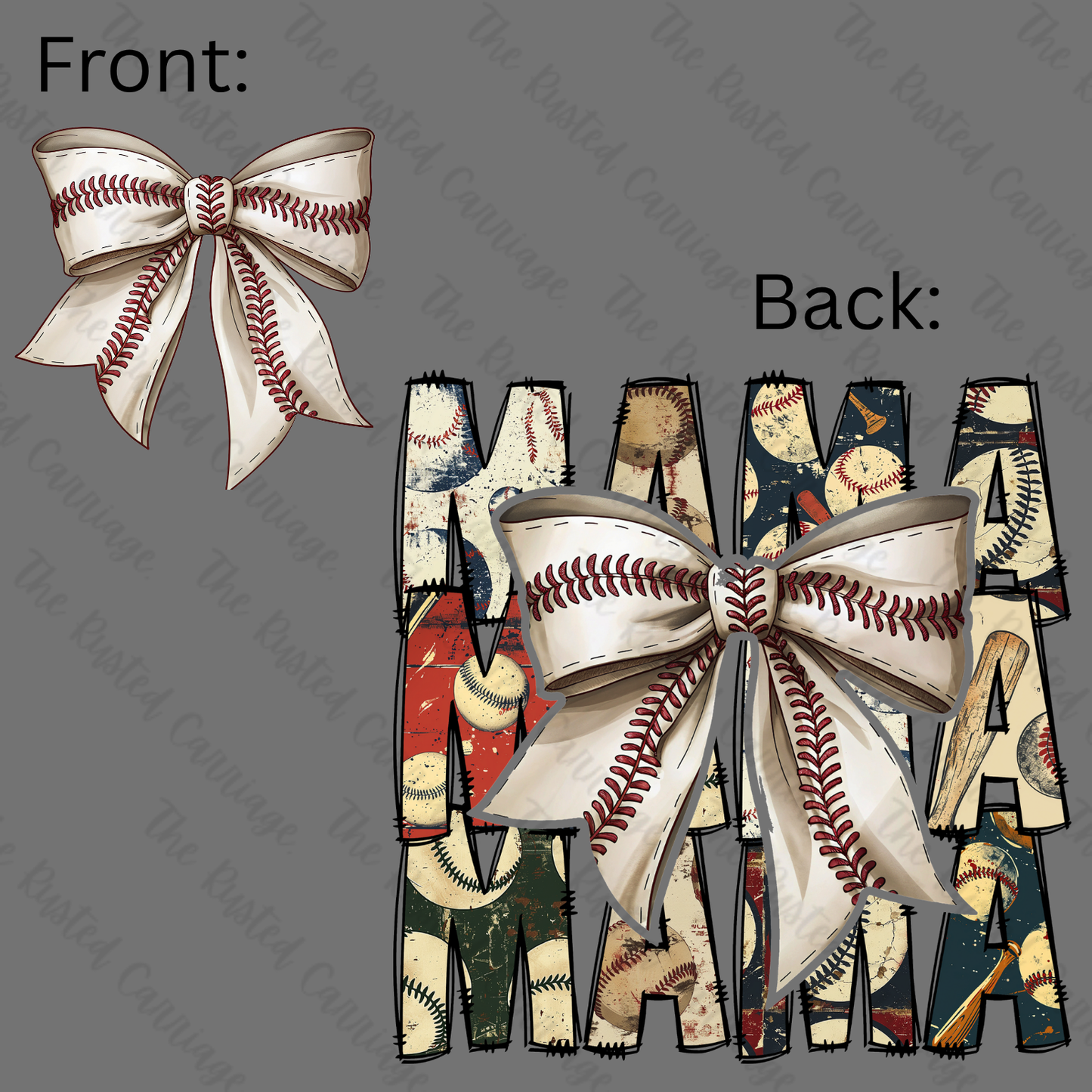 Baseball Mama All Things Baseball Front/Black Design ((Customizable))