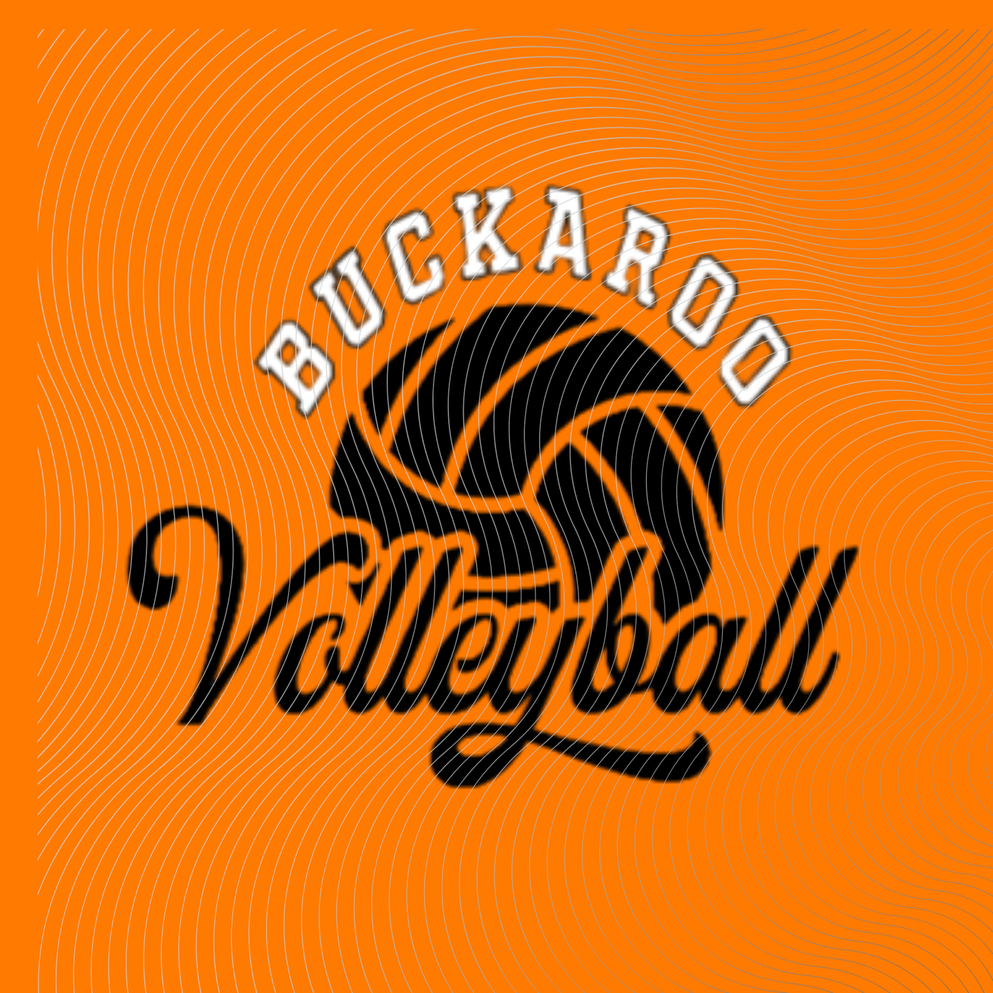 Youth Buckaroo Volleyball- Vintage Orange/Black or White/Black design ((Customizable))