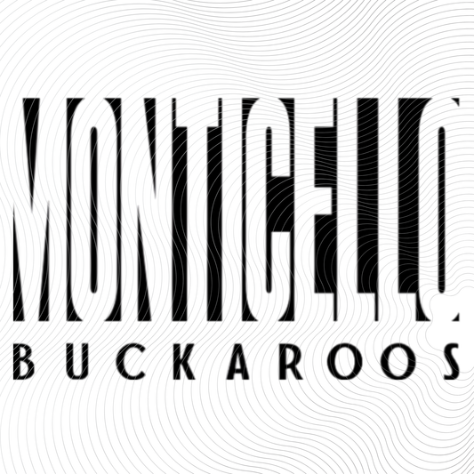 MONTICELLO BUCKAROOS Black Design with Buckaroo on Front Chest  ((Customizable))