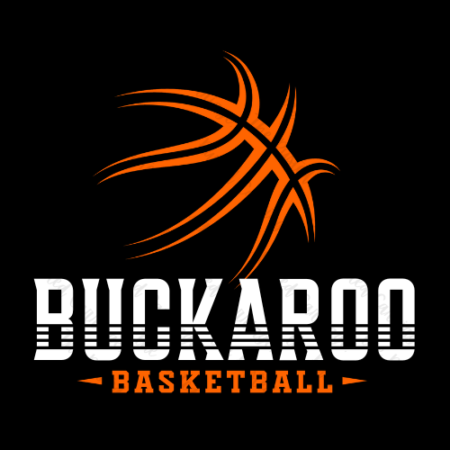 Buckaroo Basketball Tee Choose Orange/Black or Orange/White Design ((Customizable))