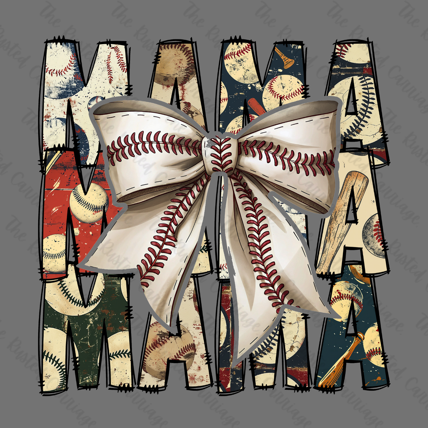 Baseball Mama All Things Baseball Front/Black Design ((Customizable))