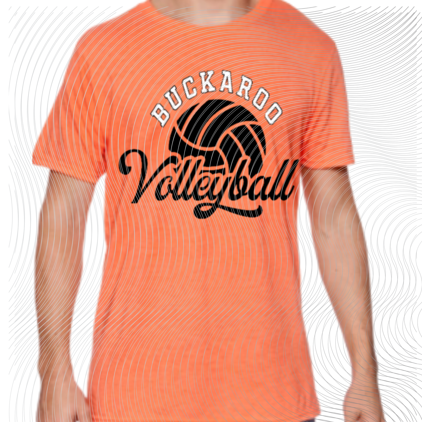 Youth Buckaroo Volleyball- Vintage Orange/Black or White/Black design ((Customizable))