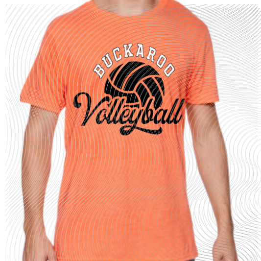 Youth Buckaroo Volleyball- Vintage Orange/Black or White/Black design ((Customizable))