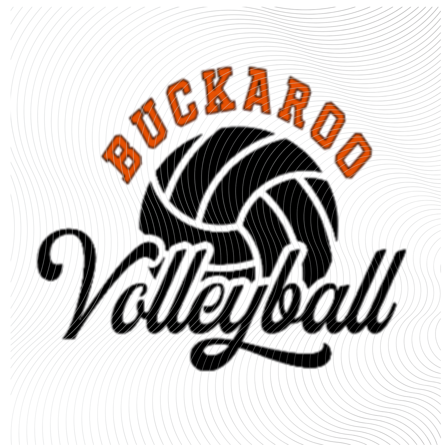 Youth Buckaroo Volleyball- Vintage Orange/Black or White/Black design ((Customizable))