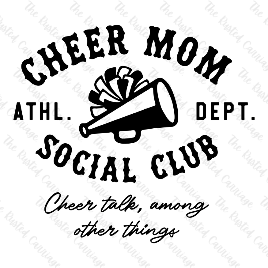 Cheer Mom Social Club - Black Design ((Customizable))