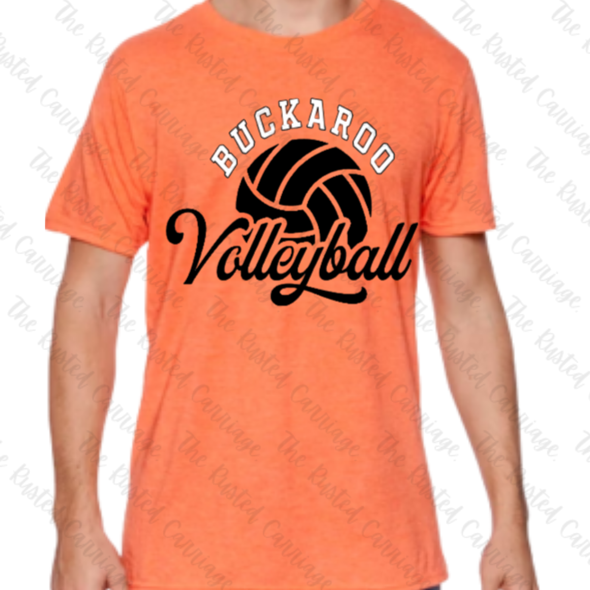 Buckaroo Volleyball- Vintage Orange/Black or White/Black design ((Customizable))