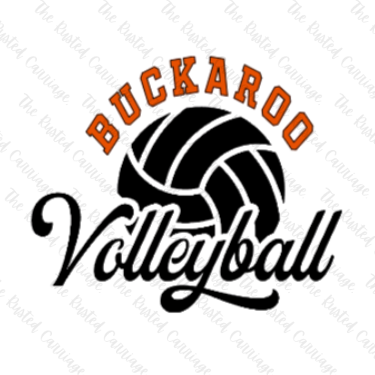Buckaroo Volleyball- Vintage Orange/Black or White/Black design ((Customizable))