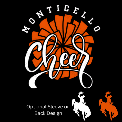 Monticello Cheer Pom with Buckaroo on Sleeve ((Customizable))