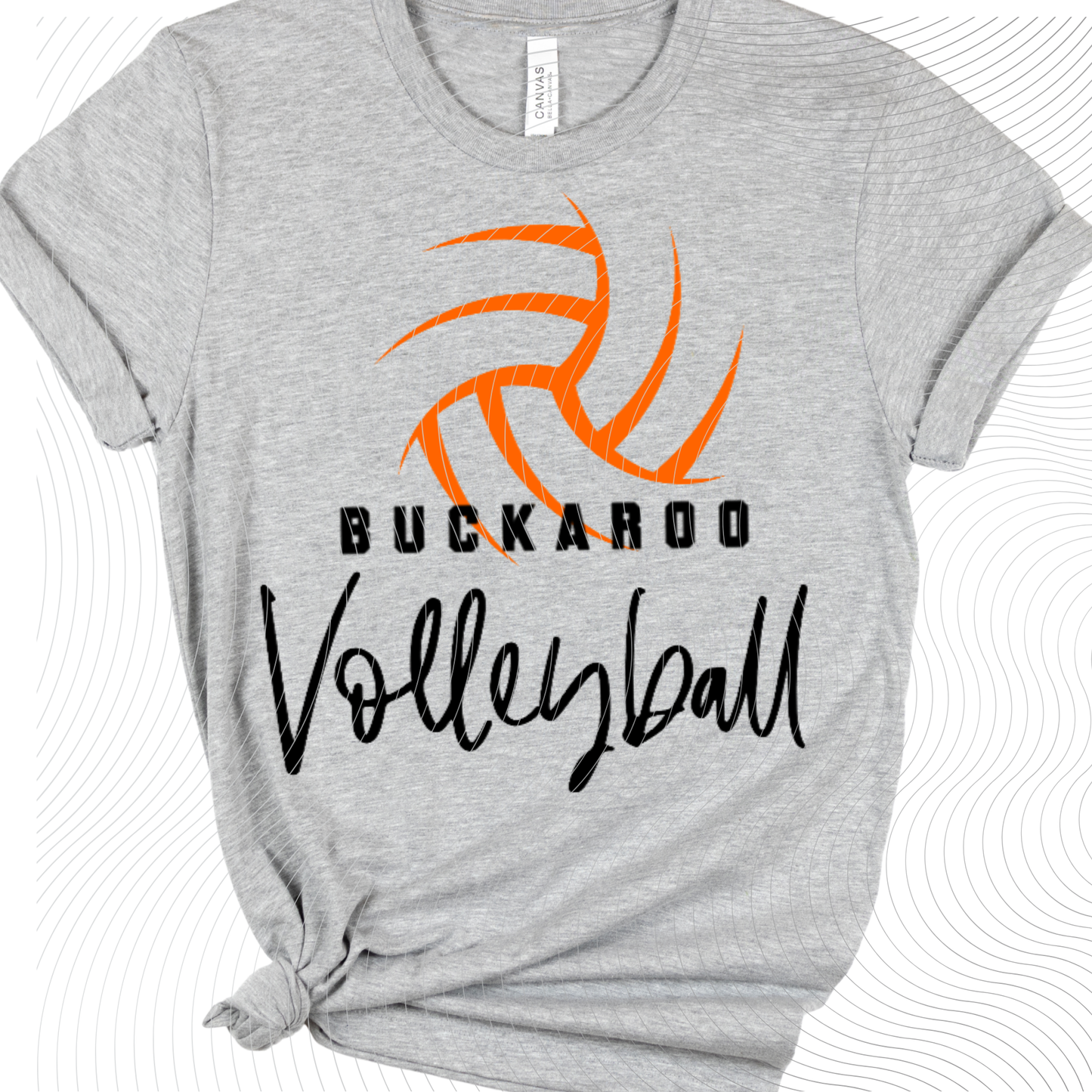 Buckaroo Volleyball Tee in Orange/Black or Orange/White ((Customizable))