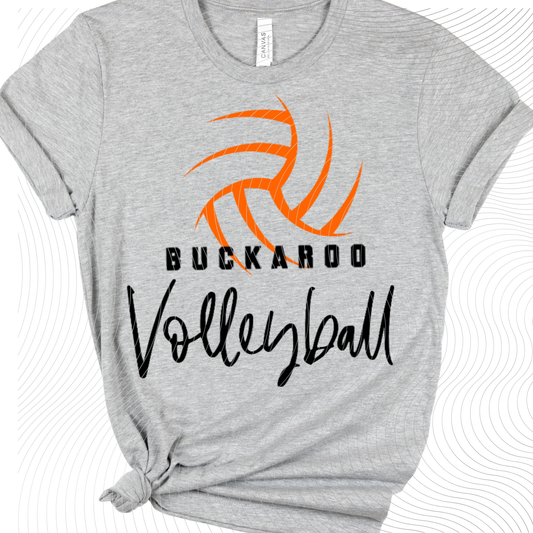 Youth Buckaroo Volleyball Tee in Orange/Black or Orange/White ((Customizable))