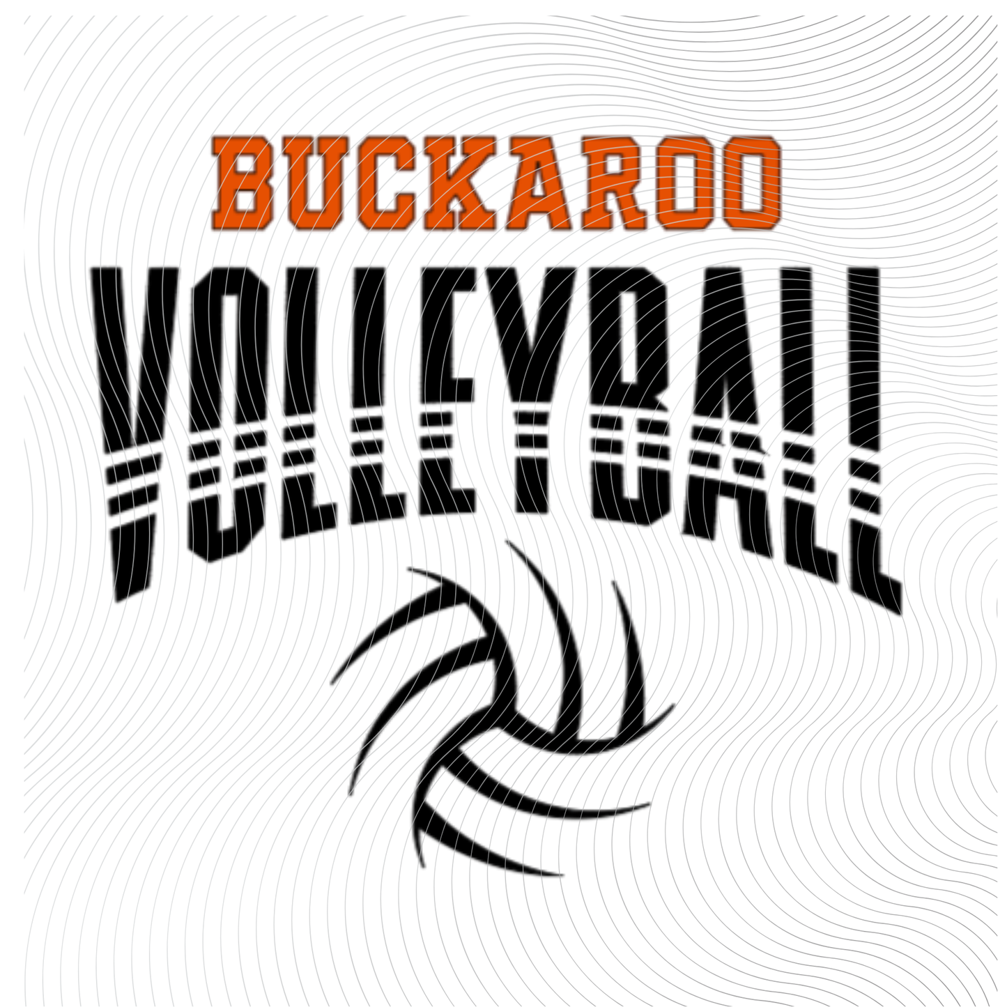 Strikethrough Buckaroo Volleyball Tee in Orange/Black, White/Black or Orange/White Design ((Customizable))
